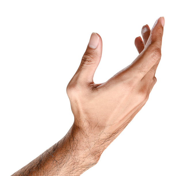 男性白种人伸手准备帮助或接受。手势孤立在白色背景。图片下载