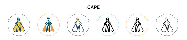 角图标在填充细线轮廓和描边图片下载