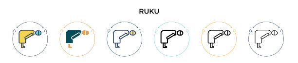 填充细线轮廓RUKU图标图片下载