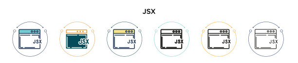 JSX图标填充细线轮廓和描边图片下载