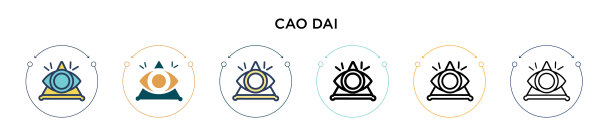 高台教图标（填充细线轮廓）图片下载