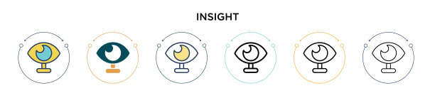 顿悟图标在填充细线轮廓和图片下载