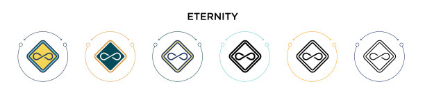 永恒图标在填充细线轮廓和图片下载