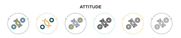 姿态图标中填充了细线和轮廓线图片下载