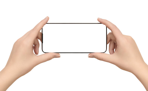 用两只手拿着智能手机图片下载