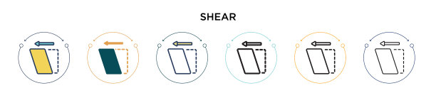 剪切图标在填充细线轮廓和描边图片下载