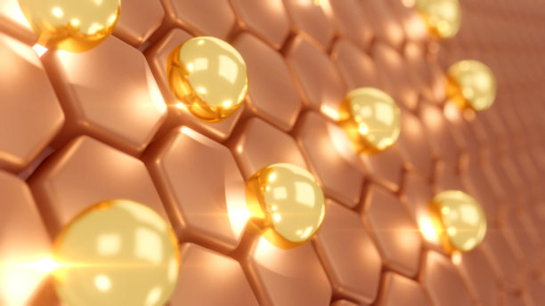 血清通过皮肤层，减少皮肤松弛的皮肤细胞。3 d渲染。图片下载