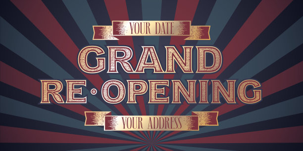 盛大开业或重新开业矢量横幅，海报，插图，传单，邀请图片下载