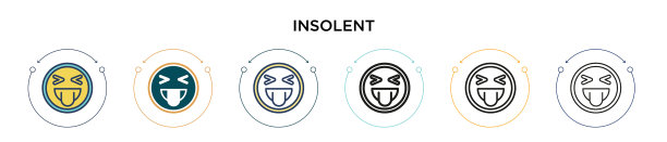 傲慢的图标在填充细线轮廓和图片下载