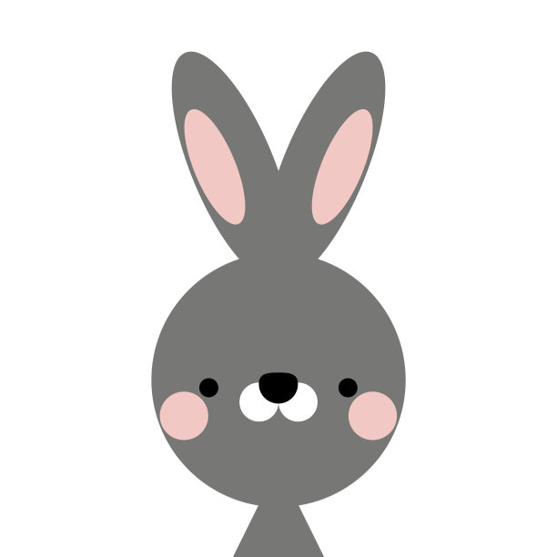 可爱的兔子的脸。卡通风格的小兔子图片下载