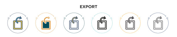 导出图标在填充细线和轮廓线图片下载