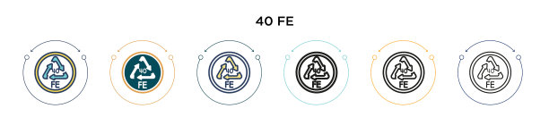 填充细线轮廓和笔触中的40英尺图标图片下载