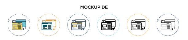 模型设计图标在填充细线轮廓图片下载