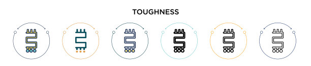 韧性图标中填充细线和轮廓线图片下载