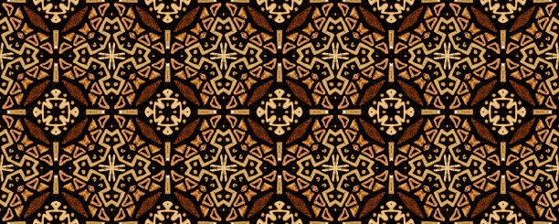 波西米亚打印。棕色的背景。无缝模式。图片下载