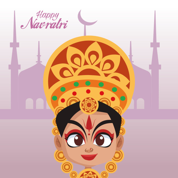 navratri庆祝卡片上的字母和快乐图片下载