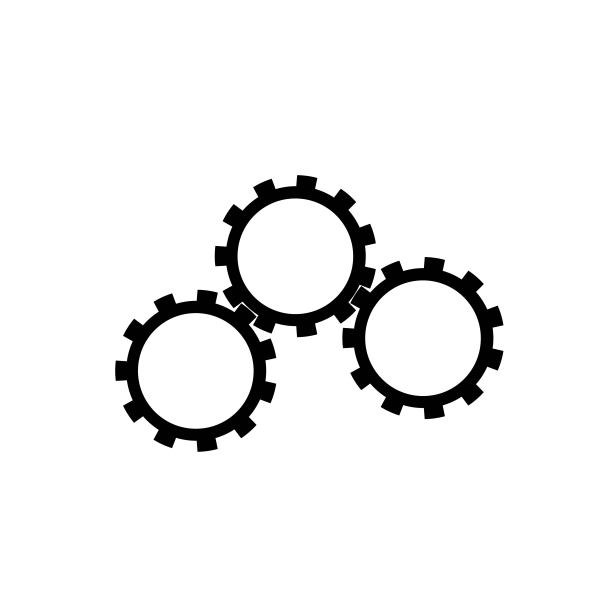 三个黑色齿轮图标孤立在白色背景上。设置符号为您的界面。简单的预展。向量EPS 10图片下载