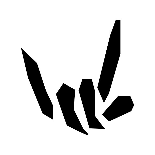 矢量标志上有一个抽象的岩石图像符号。图片下载