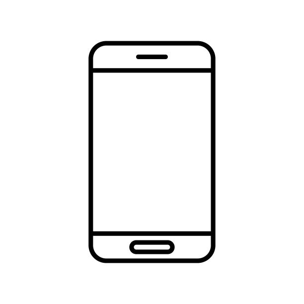 智能手机轮廓图标。现代手机线框轮廓，手机孤立在白色背景上。优雅的线条风格装置符号艺术。小工具标志，标志插图。向量EPS 10图片下载