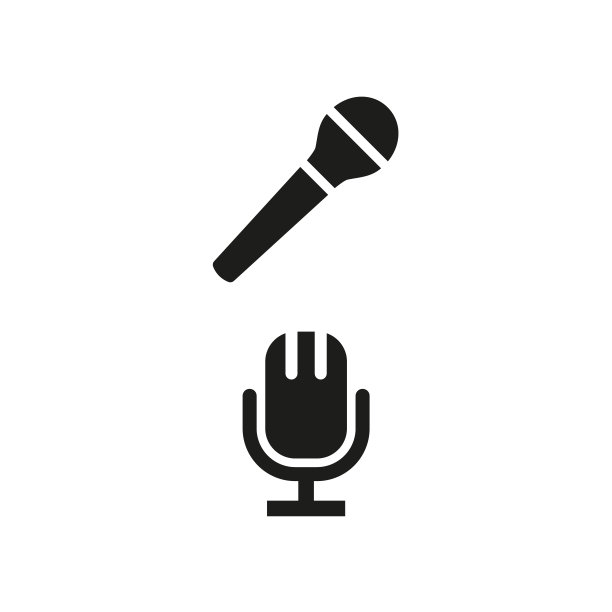 白色背景上的麦克风图标。图片下载