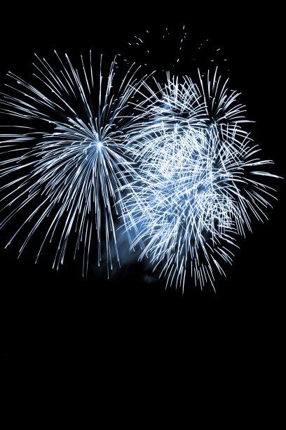 蓝色大爆炸之星的豪华烟花表演图片下载