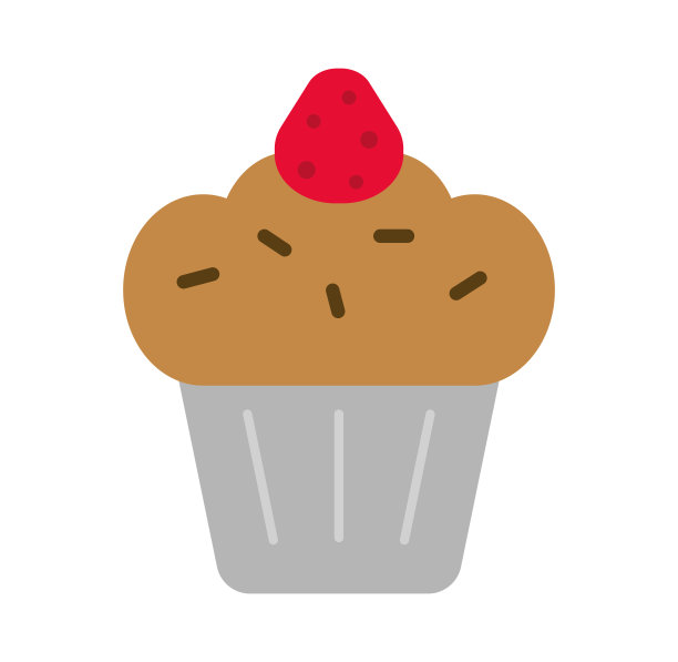 纸杯蛋糕(甜点，糖果)矢量图标插图图片下载