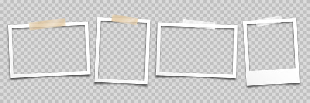 现实的空白照片卡相框胶片设置复古图片下载