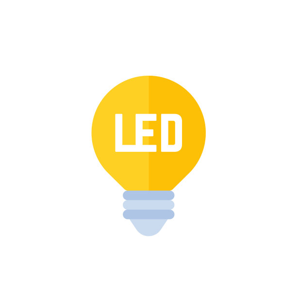 白色背景上的LED灯泡图标图片下载