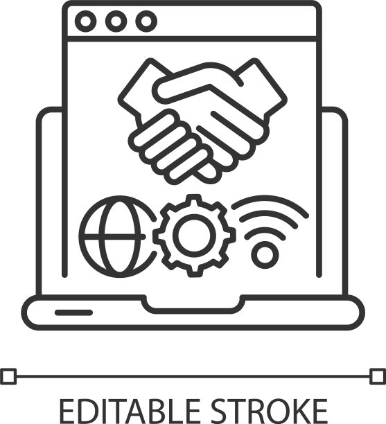 在线协作线性图标图片下载