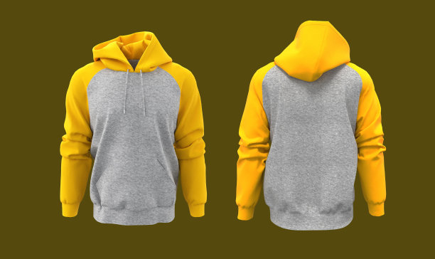 空白raglan连帽运动衫模型打印图片下载