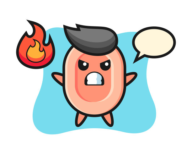 肥皂人物卡通与愤怒的手势图片下载