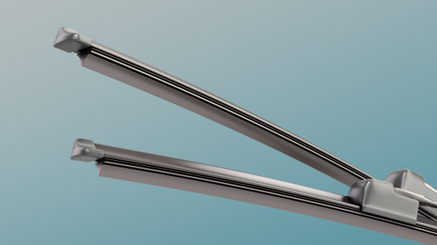 汽车雨刷与红色的硅树脂涂层3d渲染隔离在梯度背景图片下载