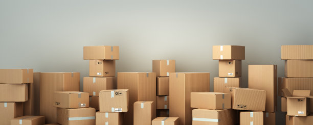 纸箱在托盘交付和运输物流存储3d渲染图像图片下载