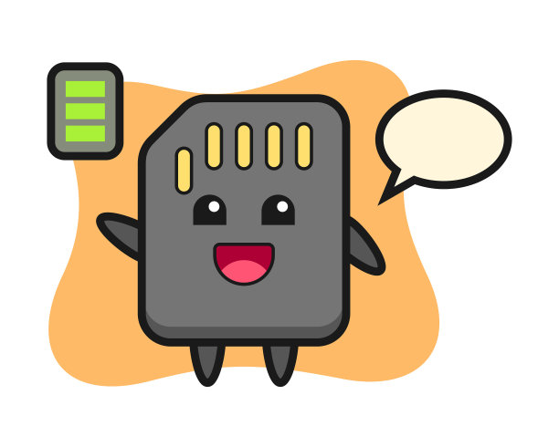 Sd卡吉祥物人物充满活力的姿态图片下载