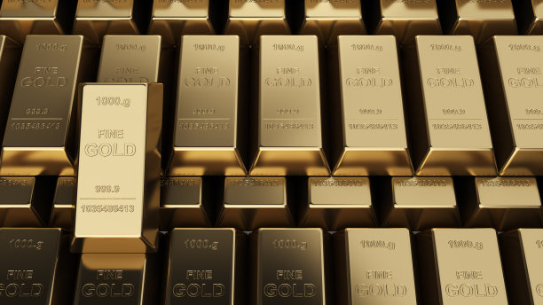 背景金条接近高质量的3d渲染图像图片下载