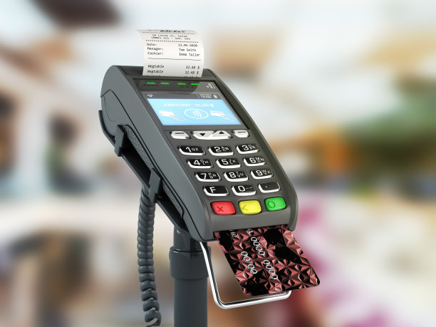 信用卡支付通过终端3d渲染在市场上图片下载