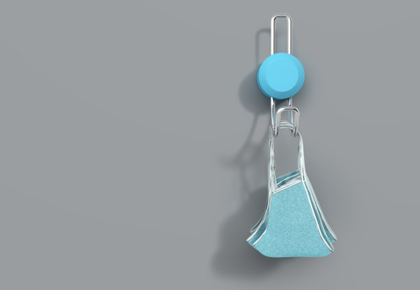 医用口罩挂在墙上挂钩3d渲染在灰色图片下载