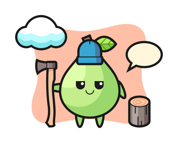 人物卡通番石榴作为一个樵夫图片下载