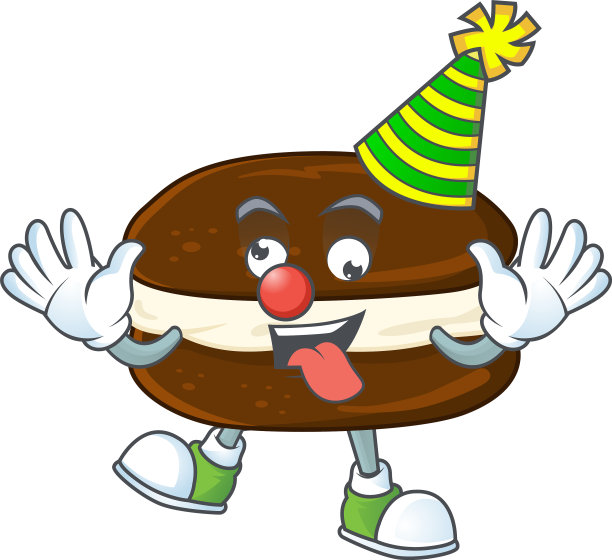 可爱和有趣的小丑whoopie派图片下载