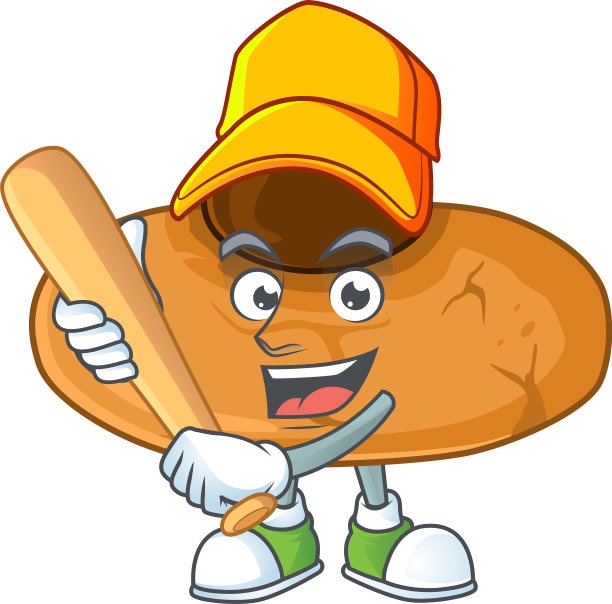 卡通设计的吻饼干有棒球棒图片下载