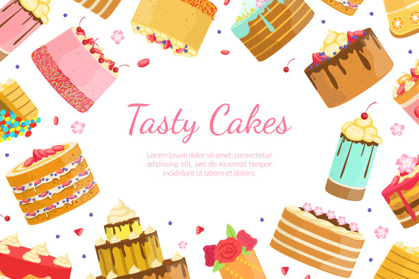 好吃的蛋糕横幅模板面包店甜图片下载