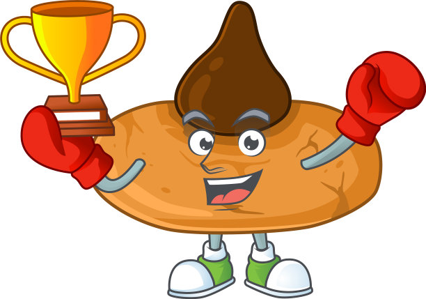 笑脸拳击冠军亲吻吉祥物饼干图片下载