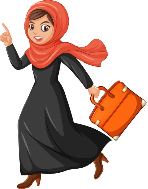 美丽的阿拉伯女士卡通人物图片下载