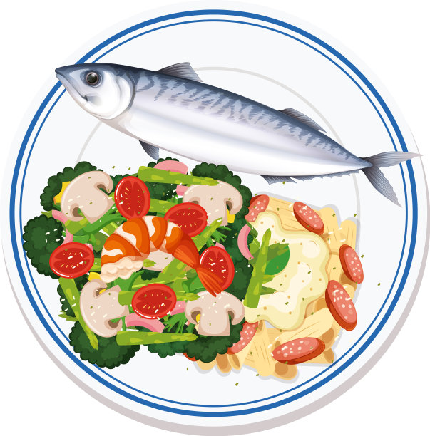 鸟瞰盘子上的食物图片下载