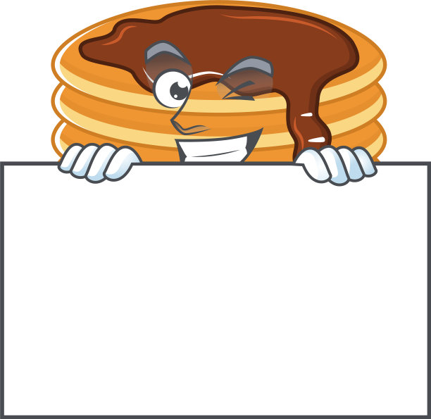 狡猾的巧克力奶油煎饼藏在木板后面图片下载