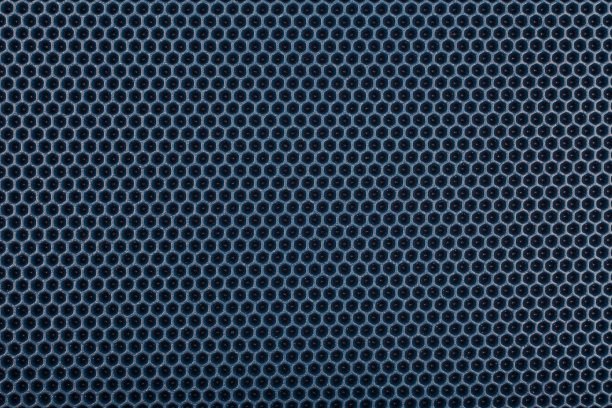 蓝色六角打孔EVA -乙烯醋酸乙烯泡沫地毯，平全框纹理和背景图片下载