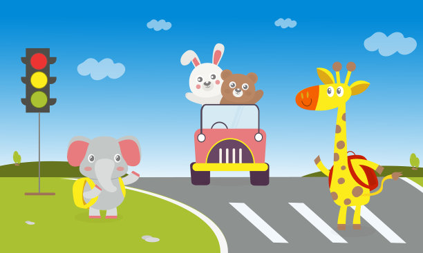 小白兔在路上开车图片下载