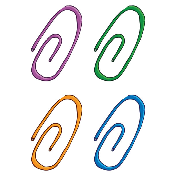 剪贴图标回形针手工绘制金属或图片下载