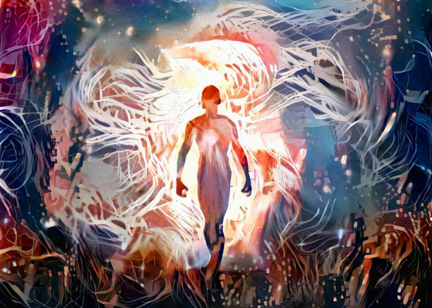 光线下的人影图片下载