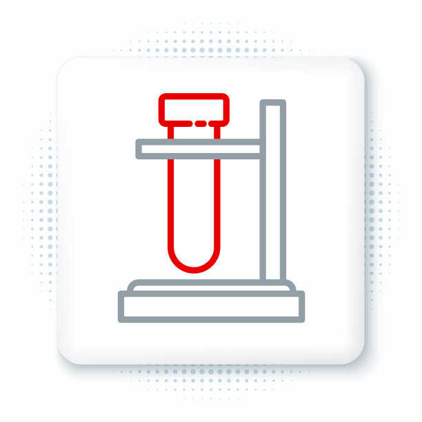 在支架上放置玻璃试管瓶，图标隔离图片下载